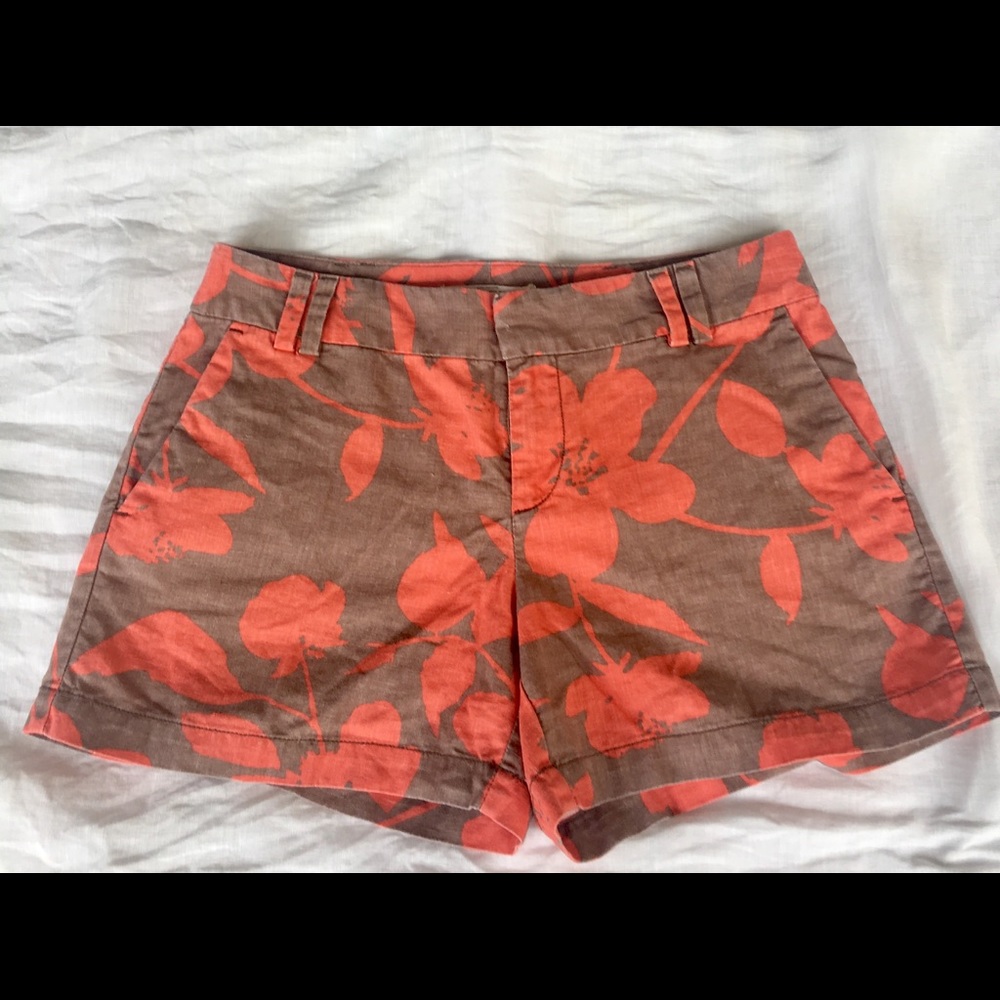 ANN TAYLOR CHINO FLORAL LINEN SHORT